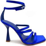 Sandales à talons bleu électrique en cuir Pointure 40 avec un talon de plus de 9cm pour femme 