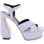 Sandales à talons Sergio Rossi violettes en cuir Pointure 40 look fashion pour femme 