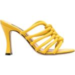 Sandales à talons Sergio Rossi jaunes en cuir à élastiques Pointure 38 look fashion pour femme 