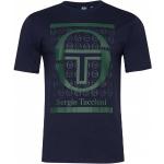 T-shirts à imprimés Sergio Tacchini bleus en coton à manches courtes à col rond Taille S pour homme 