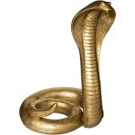 Statuettes en bois Atmosphera dorées à motif serpents de 37 cm modernes 