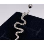 Piercings nombril argentés en argent à motif serpents pour femme 