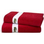 Serviettes de bain Lacoste rouges en coton 90x150 