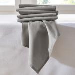 Serviettes de table Blancheporte grises en coton en lot de 6 en promo 
