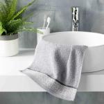 Serviettes de bain Paris Prix grises en coton 30x50 en promo 