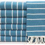 Serviettes de bain bleu canard 40x70 pour enfant 