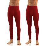 Caleçons rouge bordeaux en coton lavable en machine en lot de 2 Taille XL look fashion pour homme 