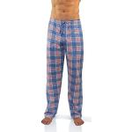 Pantalons de pyjama d'hiver roses à carreaux en coton Taille M look fashion pour homme 