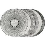 Assiettes plates grises en porcelaine compatibles lave-vaisselle en lot de 6 diamètre 26 cm 