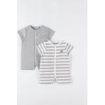 Pyjamas Noukies gris clair à rayures en jersey lot de 2 Taille 2 ans pour bébé en promo de la boutique en ligne Vertbaudet.fr 