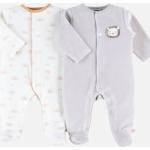 Pyjamas en velours Noukies gris clair en velours à motif lions lot de 1 Taille 1 mois pour bébé de la boutique en ligne Vertbaudet.fr 
