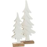 Décorations de Noël Amadeus blanches en bois massif 