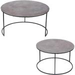 Set de 2 tables en nickel diamètre 61 et 76 cm - Gris Rond Métal Table Passion - gris métal 3106239540144