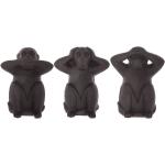 Set de 3 statuettes Singes sagesse , résine, noir H23 cm
