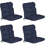 Beautissu - Set de 4 Coussin Flair nl - pour chaise fauteuil de jardin terrasse 100x50x8 cm Bleu foncé