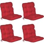 Beautissu - Set de 4 Coussin Flair nl - pour chaise fauteuil de jardin terrasse 100x50x8 cm Rouge