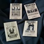 Set de 4 Magnets - Affiches Wanted - Harry Potter