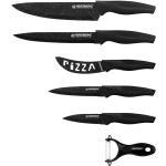 Couteaux à pizza noirs en acier inoxydables en lot de 5 