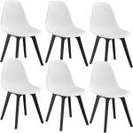 Chaises en plastique noires en plastique en lot de 6 modernes 