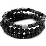 Bracelets Lucléon noirs en bois à perles en bois pour homme 