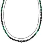 Colliers multicolores en acier à perles à motif tigres de perles 