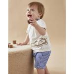 T-shirts à imprimés Noukies marron à rayures en popeline à motif tortues Taille 12 mois pour bébé en promo de la boutique en ligne Vertbaudet.fr 