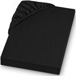 Draps housses en flanelle noirs en coton 140x200 cm 