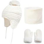 Bonnets en polaire blancs en laine à pompons coupe-vents look fashion pour garçon de la boutique en ligne Amazon.fr 