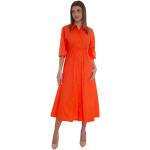 Robes chemisier Seventy orange midi à manches courtes Taille M pour femme 