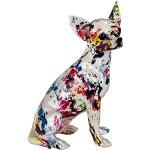 Statuettes multicolores à motif chiens de 26 cm contemporaines 