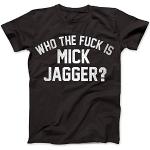 shanjia Short Sleeve Who The Fuck is Mick Jagger Distressed T Shirt Black M
