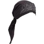 Turbans noirs à strass Tailles uniques look fashion pour femme 