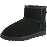 Shenduo Bottes hiver femme cuir(daim), Boots Classiques courtes doublure chaude DA5854 Noir 39