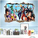 Shenron Sun Goku Anime Autocollants muraux Dragon Ball Stickers Muraux Auto-Adhésif Amovible