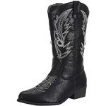 Chaussures SheSole noires en caoutchouc en cuir à bouts pointus Pointure 36 western pour femme 