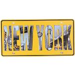 Shinewe New York Plaque d'immatriculation Vintage Old House Décoration murale Garage Art Wall Poster 15 x 30 cm