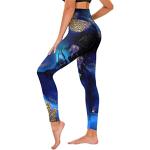 Pantalons de yoga bleu marine en nylon à motif papillons Taille M look fashion pour femme 