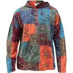 Chemises fashion multicolores patchwork en coton Taille M look hippie pour homme 