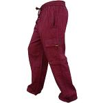 Pantalons taille haute rouge bordeaux en coton Taille XL petite look fashion 