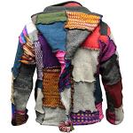 Vestes polaires multicolores patchwork en laine Taille S plus size look hippie pour homme 
