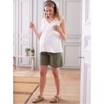 Shorts de grossesse Vertbaudet verts à effet froissé en coton Taille XXS pour femme en promo 