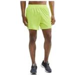 Shorts de running Craft jaune fluo en lycra respirants éco-responsable Taille L pour homme en promo 