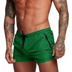 Boxers de bain verts en fil filet Taille L plus size look fashion pour homme 