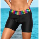 Shorts de bain noirs à rayures en polyamide Taille XXL look sportif pour femme 