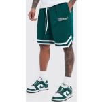 Shorts de basketball boohooMAN verts en fil filet Taille S pour femme 