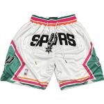 Short de basket-ball NBA Spurs for homme Pantalon de sport respirant à haute élasticité (Color : Blanco, Size : S)