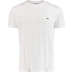 T-shirts Lacoste blancs en coton à manches courtes à manches courtes à col rond Taille M look sportif pour homme 