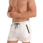 Boxers de bain blancs en fil filet Taille XL look fashion pour homme 