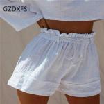 Shorts taille haute blancs lavable à la main Taille 3 XL plus size look fashion pour femme 