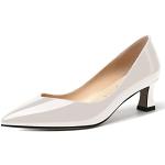 Escarpins talon aiguille blancs en caoutchouc à kitten heel à bouts carrés Pointure 44 avec un talon jusqu'à 3cm look fashion pour femme 